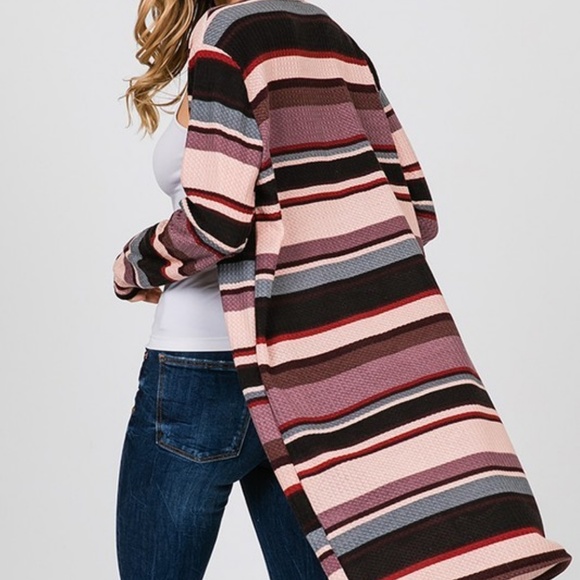 Comfortable Lavender Long Open Cardigan - Picture 5 of 7